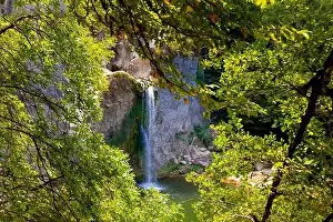 Turkey Country Prints: Aerial view of of Ilıca Waterfall in Küre Mountains National Park, Turkey
