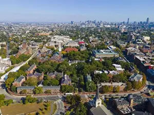 Cambridge Prints: Aerial view of Old Harvard Yard including Memorial Hall