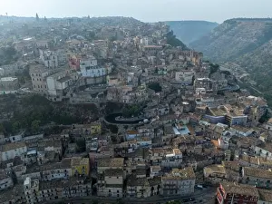 Urban Skyline Prints: Aerial view of the old town of Ragusa Ibla