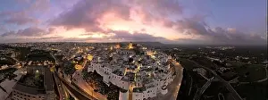 White City Prints: Aerial view of Ostuni white city in Puglia, Italy