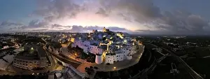 Aerial view of Ostuni white city in Puglia, Italy