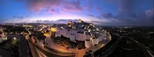 White City Prints: Aerial view of Ostuni white city in Puglia, Italy