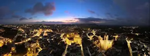 White City Prints: Aerial view of Ostuni white city in Puglia, Italy
