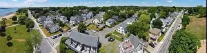 Beverly Prints: Aerial view panorama of historic residence building in historic city of Beverly