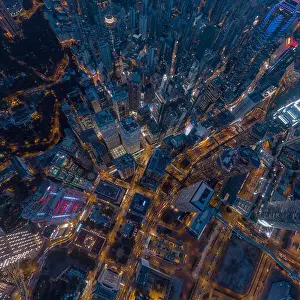 View Peak Prints: Aerial view panorama of Hong Kong and Kowloon City