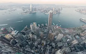 View Peak Prints: Aerial view panorama of Hong Kong and Kowloon City