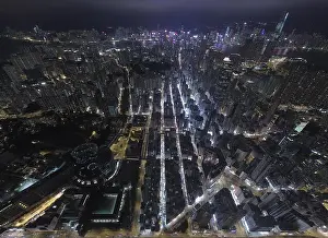View Peak Prints: Aerial view panorama of Hong Kong and Kowloon City