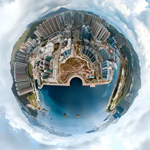 View Peak Prints: Aerial view panorama of Hong Kong and Kowloon City