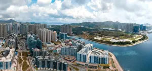 Aerial view panorama of Hong Kong and Kowloon City