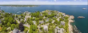 Marblehead Prints: Aerial view panorama of Marblehead Neck and Marblehead Harbor in town of Marblehead