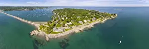 Marblehead Prints: Aerial view panorama of Marblehead Neck and Marblehead Harbor in town of Marblehead