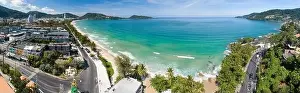 Hight Prints: Aerial view of panorama Patong bay at phuket island on September 17-2021 Beautiful island in thailand Amazing High