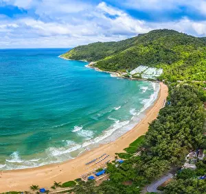 Sea Sport Prints: aerial view panorama Phromthep cape and wind tubine viewpoint