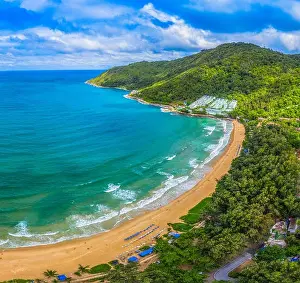 Sea Sport Prints: aerial view panorama Phromthep cape and wind tubine viewpoint