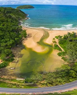 Sea Sport Prints: aerial view panorama Phromthep cape and wind tubine viewpoint
