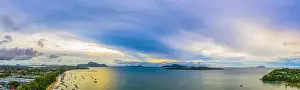 Sea Sport Prints: aerial view panorama Phromthep cape and wind tubine viewpoint