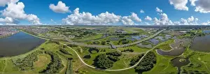 Photovoltaic Prints: Aerial view, panorama picture with park Van Luna and district Stad van de Zon (City of the Sun)