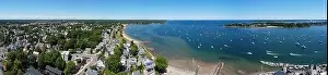 Salem Prints: Aerial view panorama of Sandy Point at Danvers River mouth to Salem Harbor in city of Beverly