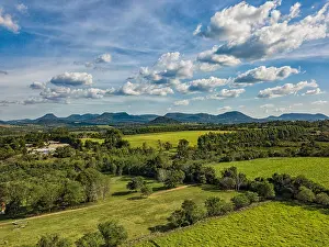 Parana Prints: Aerial view in Paraguay overlooking the Ybytyruzu Mountains