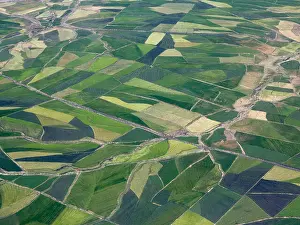 Overhead View Prints: Aerial view of pattern in beautiful farmland in Ethiopia