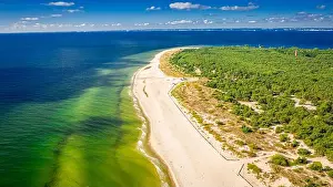 Gdansk Bay Prints: Aerial view of peninsula Hel in summer, Baltic Sea, Poland