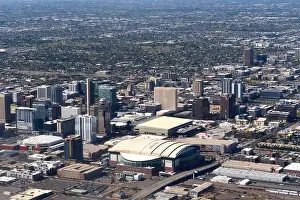 Passenger Plane Prints: Aerial view of Phoenix, Arizona