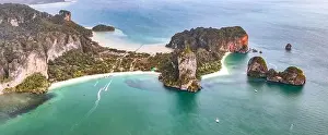 Phra Prints: Aerial view of Phra nang Cave or princess Cave Beach in Krabi