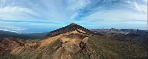 Teide National Park Prints: Aerial view of Pico Viejo volcano with Mount Teide in the background in Tenerife