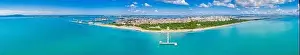 Aerial view of the pier of Burgas in Bulgaria