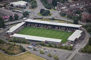 Ariel Prints: An aerial view of the Pirelli Stadium, home of Burton Albion FC