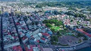 Terre Prints: Aerial View to the Pointe-à-Pitre city center in Guadeloupe island