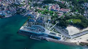 Terre Prints: Aerial View to the Pointe-à-Pitre city center in Guadeloupe island