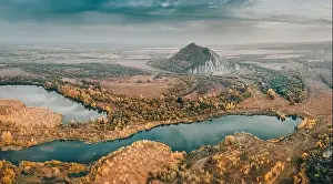 Peak Place Prints: Aerial view of the popular attraction of Bashkortostan - Mount Shikhan