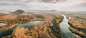 Peak Place Prints: Aerial view of the popular attraction of Bashkortostan - Mount Shikhan
