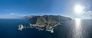 Splashes Prints: Aerial view of Porto Moniz with volcanic lava swimming pools