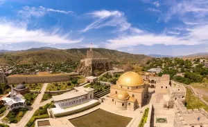 Renovated Prints: Aerial view of The Rabati Castle is a medieval castle complex in Akhaltsikhe, Georgia