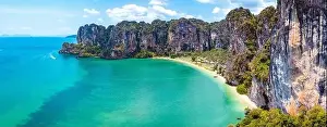 Phra Prints: Aerial view of Railay and Phra nang Cave Beach in Krabi, Thailand