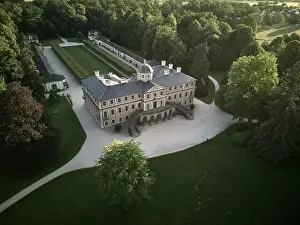 Baden Wuerttemberg Prints: Aerial view of Rastatt Favorite Palace (Schloss Favorite), Germany