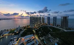 Regatta Prints: Aerial view of the Regatta Apartment icon waterfront city Pluit when sunset