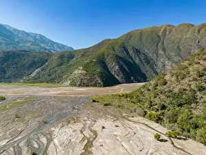 River Channel Prints: Aerial view of the remote Rio Sacambaya landscape with a huge riverbed