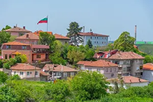Danube Prints: Aerial view of residential houses in Svishtov, Bulgaria