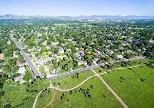 Slopes Prints: Aerial view of residential neighborhood in Lakewood, Colorado