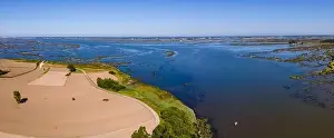 Ribeira Prints: Aerial View of Ribeira do Nancinho near the Aveiro Lagoon at Pardilho, Aveiro, Portugal
