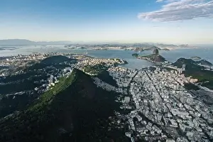 Aerial view of Rio with Sugarloaf Mountain and Guanabara Bay - Rio de Janeiro, Brazil