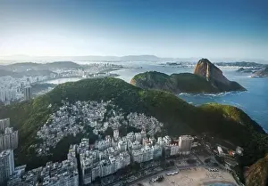 Carioca Prints: Aerial view of Rio with Sugarloaf Mountain and Leme beach - Rio de Janeiro, Brazil