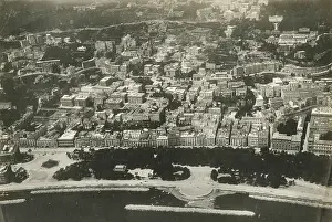 Naples Prints: Aerial view of Riviera di Chiaia, Naples, Italy 1930s
