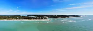 Fort Myers Prints: Aerial view of the road bridge between Captiva Island and Sanibel Island in Lee County