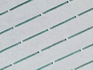 Crystallization Prints: Aerial view of the salt basins in the salt crust of the huge salt flats Salinas Grandes de Jujuy in northern Argentina