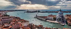 Aerial view of Santa Maria della Salute church in Venice