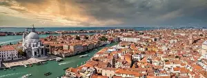 Aerial view of Santa Maria della Salute church in Venice